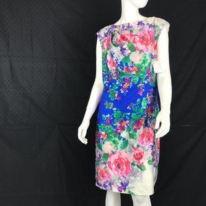 NWT  Sz 14 (Vintage 16) Suzy Chin Draped Dress Floral